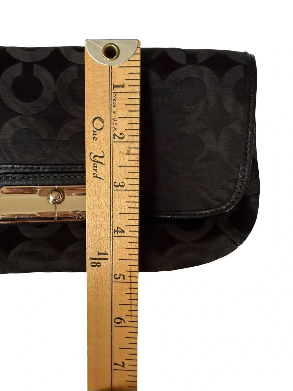 Coach Black Kristin Signature Wristlet Clutch